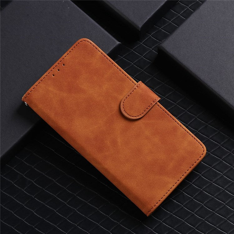 For Google Pixel 7 Pro 5G Phone Case Skin-touch Feeling PU Leather + TPU Stand Wallet Phone Cover - Brown