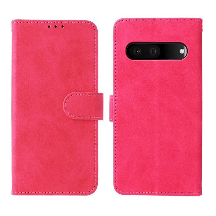 For Google Pixel 7 Pro 5G Phone Case Skin-touch Feeling PU Leather + TPU Stand Wallet Phone Cover - Rose