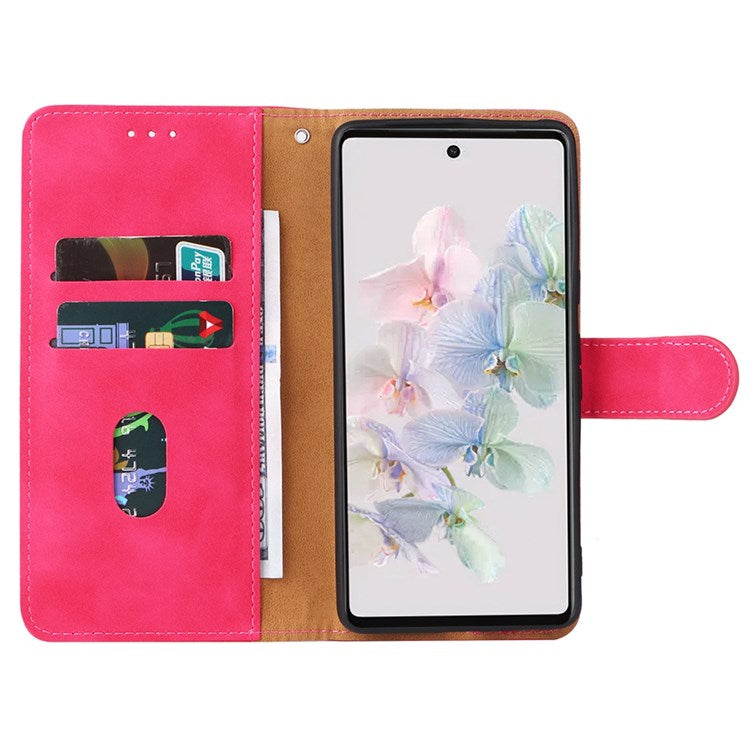 For Google Pixel 7 Pro 5G Phone Case Skin-touch Feeling PU Leather + TPU Stand Wallet Phone Cover - Rose