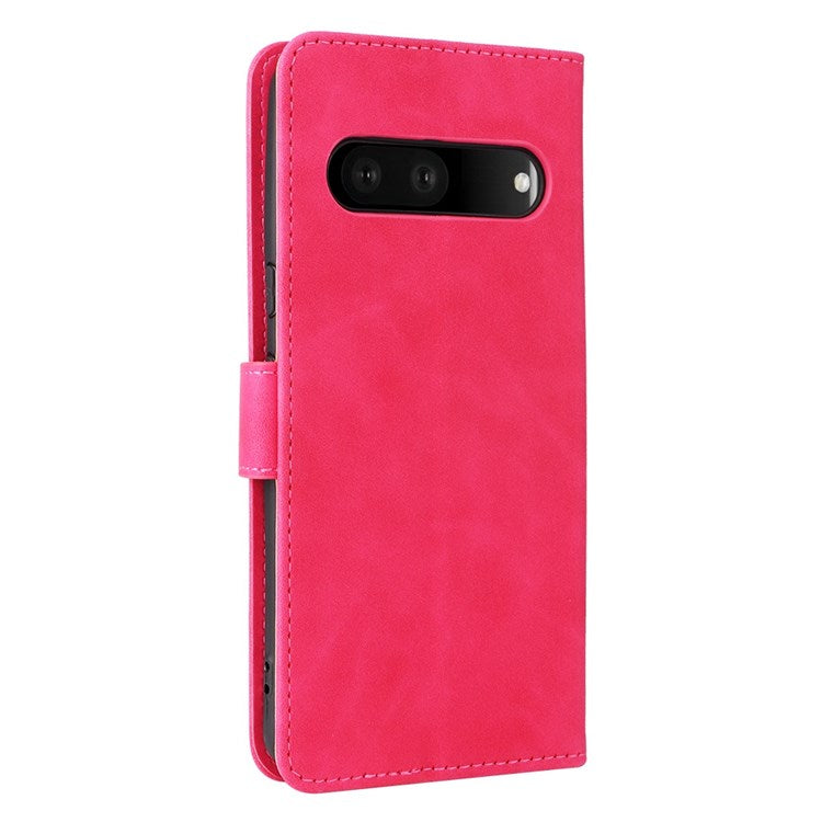 For Google Pixel 7 Pro 5G Phone Case Skin-touch Feeling PU Leather + TPU Stand Wallet Phone Cover - Rose