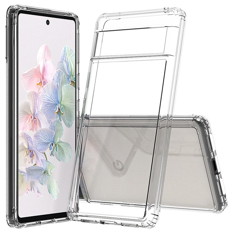 For Google Pixel 7 TPU Frame Acrylic Back Cover Anti-scratch Transparent Protective Phone Case