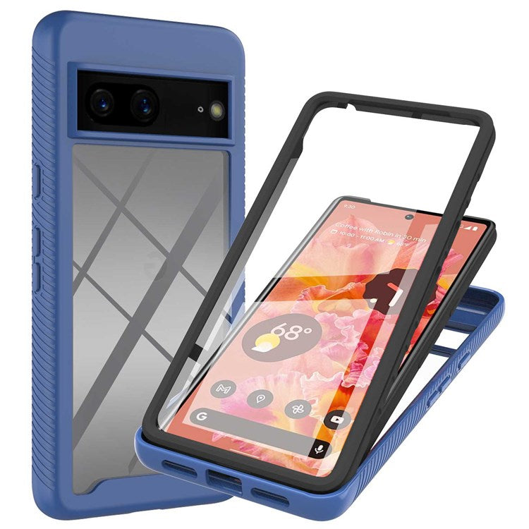 For Google Pixel 7 YB PC Series-6 Built-in PET Screen Film Phone Cover, Shockproof TPU+PC Detachable Shell - Sapphire