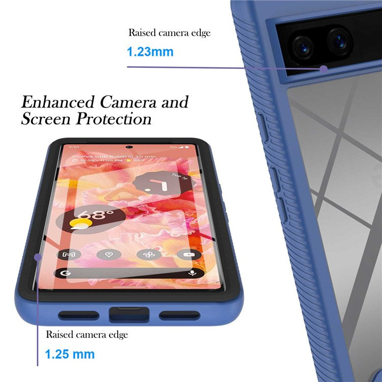 For Google Pixel 7 YB PC Series-6 Built-in PET Screen Film Phone Cover, Shockproof TPU+PC Detachable Shell - Sapphire