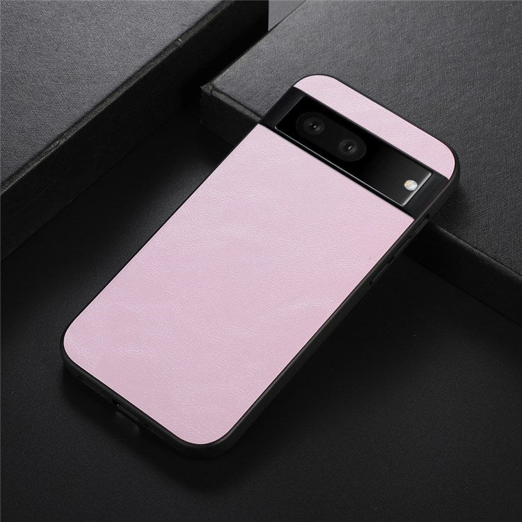 Textured PU Leather Coated Hybrid Case for Google Pixel 7, Slim Light Phone Back Cover Drop Protection Accessory - Pink