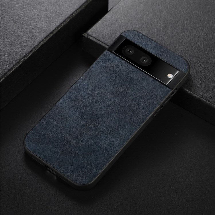 Textured PU Leather Coated Hybrid Case for Google Pixel 7, Slim Light Phone Back Cover Drop Protection Accessory - Blue