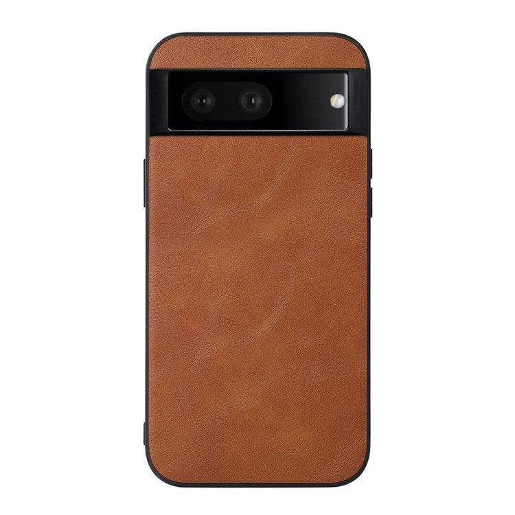 Textured PU Leather Coated Hybrid Case for Google Pixel 7, Slim Light Phone Back Cover Drop Protection Accessory - Brown