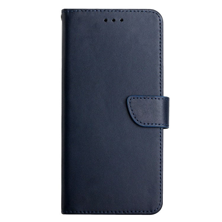 For Google Pixel 7 Pro 5G Nappa Texture Wallet Case Genuine Leather Wear-resistant Anti-drop Magnetic Phone Cover with Stand - Blue