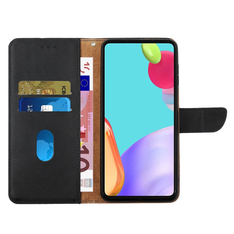 For Google Pixel 7 Magnetic Closing Genuine Leather Nappa Texture Full Protection Wallet Stand Mobile Phone Case - Black