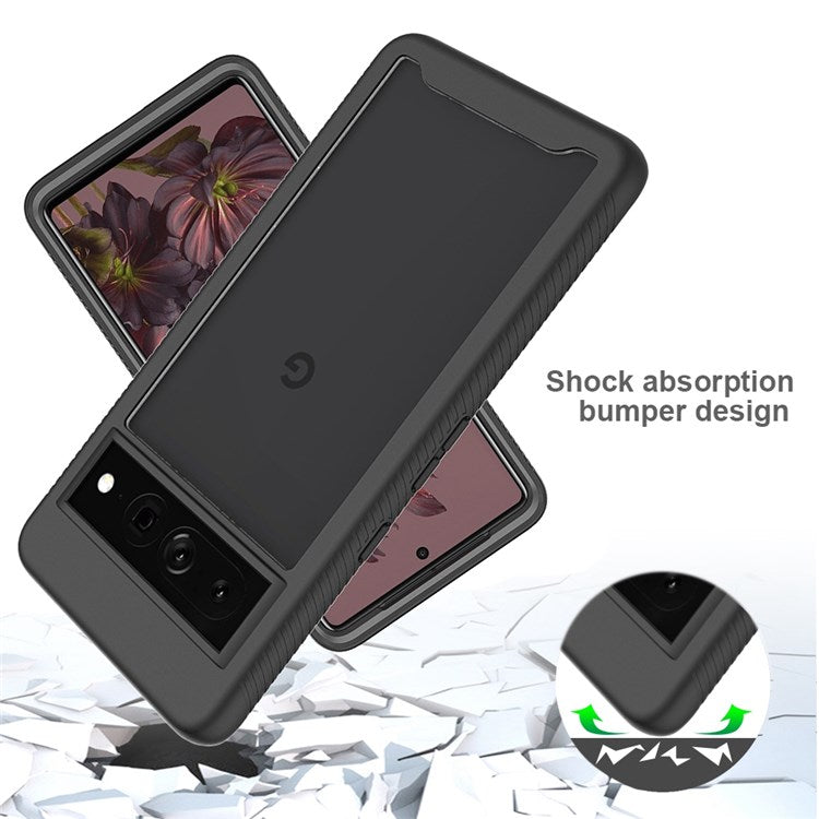 For Google Pixel 7 Pro 5G Cell Phone Case, Anti-scratch Clear Case PC+Acrylic Back with TPU Edges Shell - Black