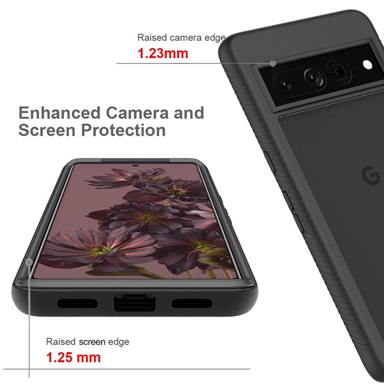 For Google Pixel 7 Pro 5G Cell Phone Case, Anti-scratch Clear Case PC+Acrylic Back with TPU Edges Shell - Black