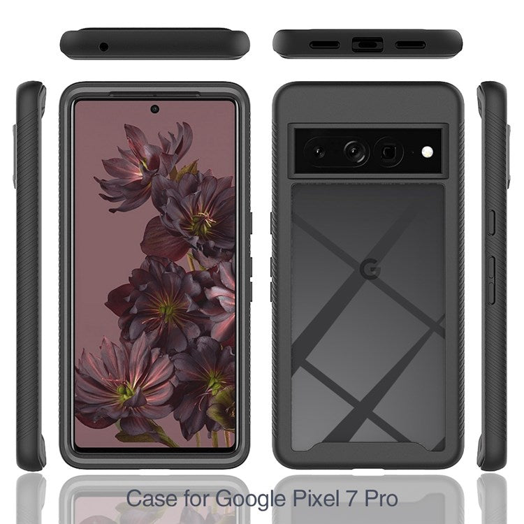 For Google Pixel 7 Pro 5G Cell Phone Case, Anti-scratch Clear Case PC+Acrylic Back with TPU Edges Shell - Black