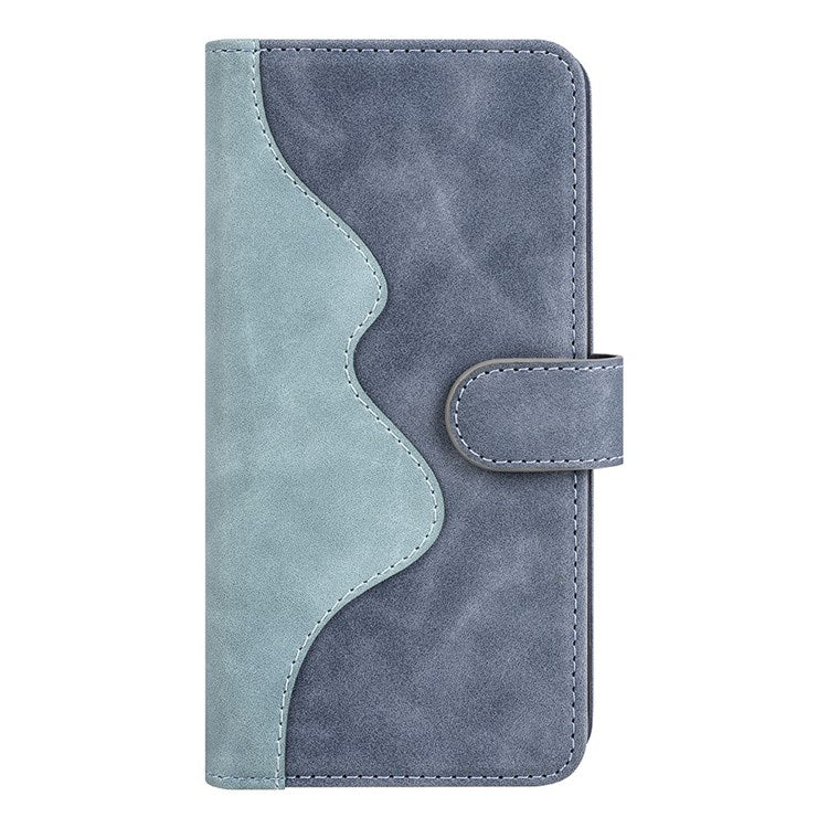 Splicing Leather Case for Google Pixel 7, Folio Flip Stand Wallet Mobile Phone Cover - Blue