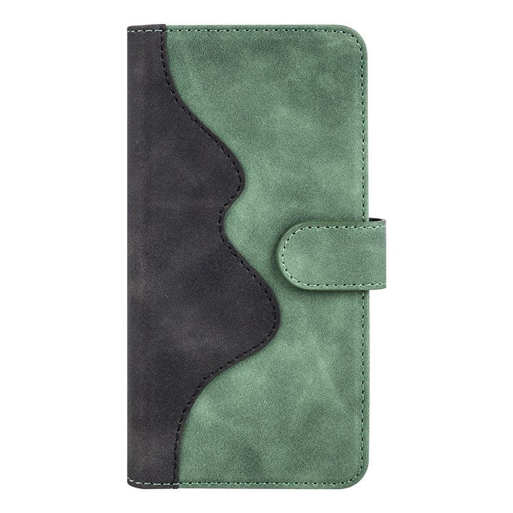 Splicing Leather Case for Google Pixel 7, Folio Flip Stand Wallet Mobile Phone Cover - Green