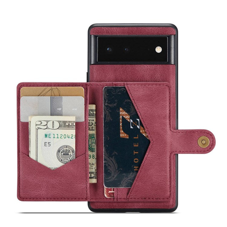 JEEHOOD Detachable Wallet Phone Case for Google Pixel 7, Kickstand PU Leather Coated TPU Shell - Red