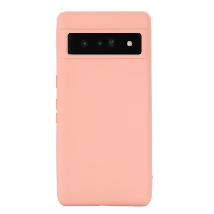 For Google Pixel 7 Pro 5G Liquid Silicone Case Soft Microfiber Lining Shockproof Drop Protection Cover with Strap - Pink