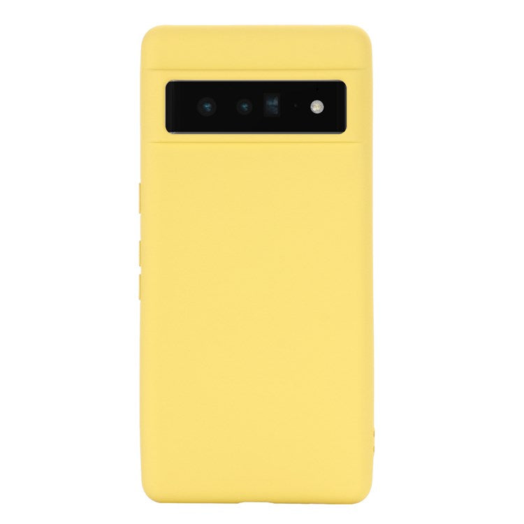 For Google Pixel 7 Pro 5G Liquid Silicone Case Soft Microfiber Lining Shockproof Drop Protection Cover with Strap - Yellow