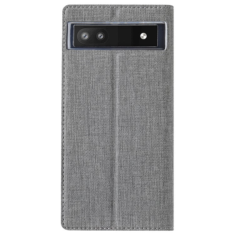 VILI DMX Series for Google Pixel 6a PU Leather Phone Case Hands-free Stand Protective Cover with Card Holder - Grey