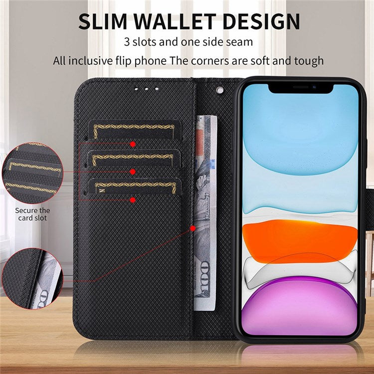 Shockproof Case for Google Pixel 4a 5G Diamond Texture PU Leather Folio Flip Cover Wallet Phone Case with Stand/Strap - Purple