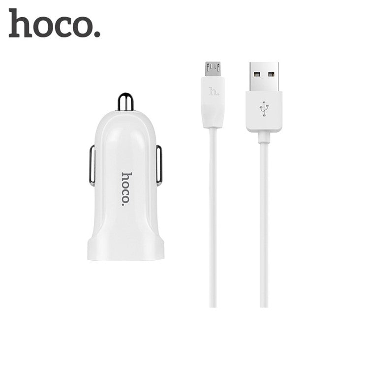 HOCO Z2 Single USB Port 1.5A Car Charger + Micro USB Charging Cable Set for Huawei Samsung Etc.