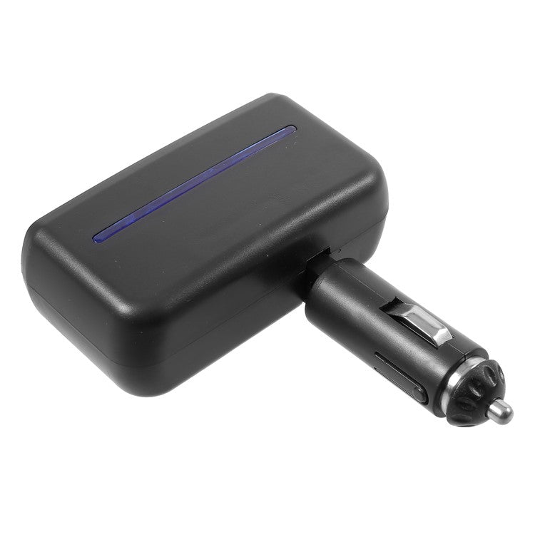 OLESSON 1630 90° Rotary Joint 120W 1 to 2 Cigarette Lighter Sockets + Dual USB Car Charger - Black