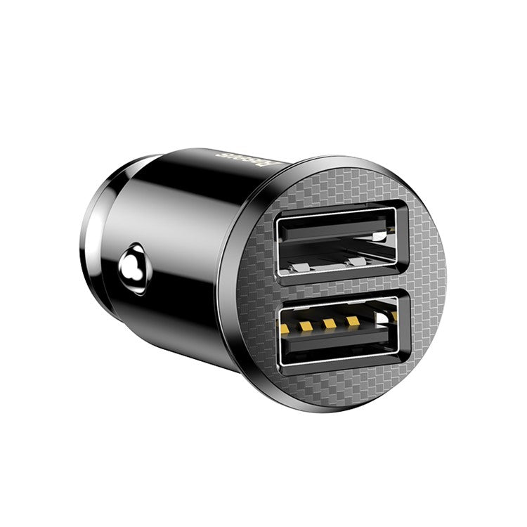 BASEUS Mini Smart Car Charger 3.1A Dual USB Quick Car ChargeAdapter for iPhone iPad Samsung Support CE/FCC/ROHS Certified Black