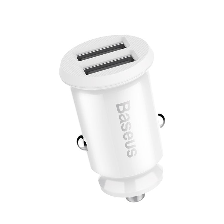 BASEUS Mini Smart Car Charger 3.1A Dual USB Quick Car ChargeAdapter for iPhone iPad Samsung Support CE/FCC/ROHS Certified White