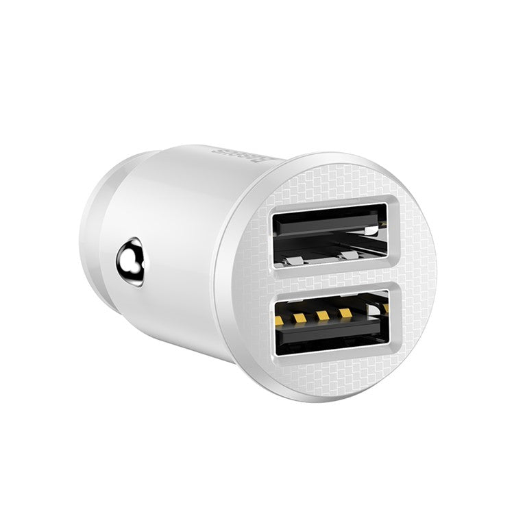 BASEUS Mini Smart Car Charger 3.1A Dual USB Quick Car ChargeAdapter for iPhone iPad Samsung Support CE/FCC/ROHS Certified White