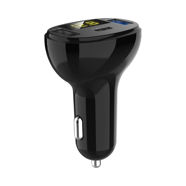 Quick Charge QC 3.0 Dual USB Type-C Car Charger with LED Display