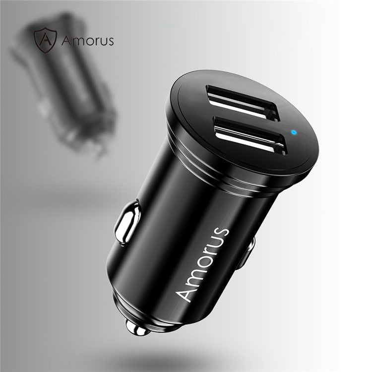 AMORUS CC-56 Dual USB 3.4A Fast Charging Car Charger Adapter for iPhone Samsung Huawei etc. - Black