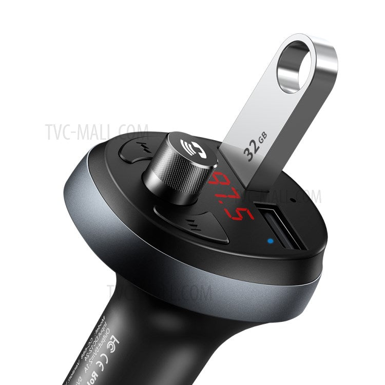 MCDODO CC-6880 Bluetooth FM Transmitter Car Charger Wireless Bluetooth FM Radio Adapter Music Player - Black