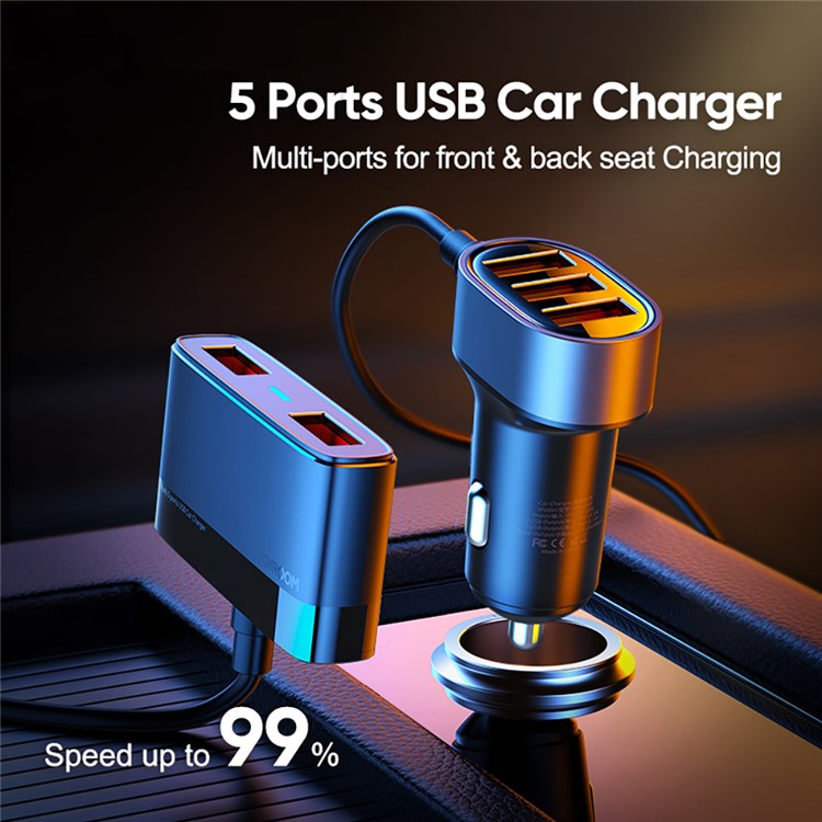 JOYROOM JR-CL03 5 USB Multi Port Car Charger Adapter for Samsung Xiaomi iPhone