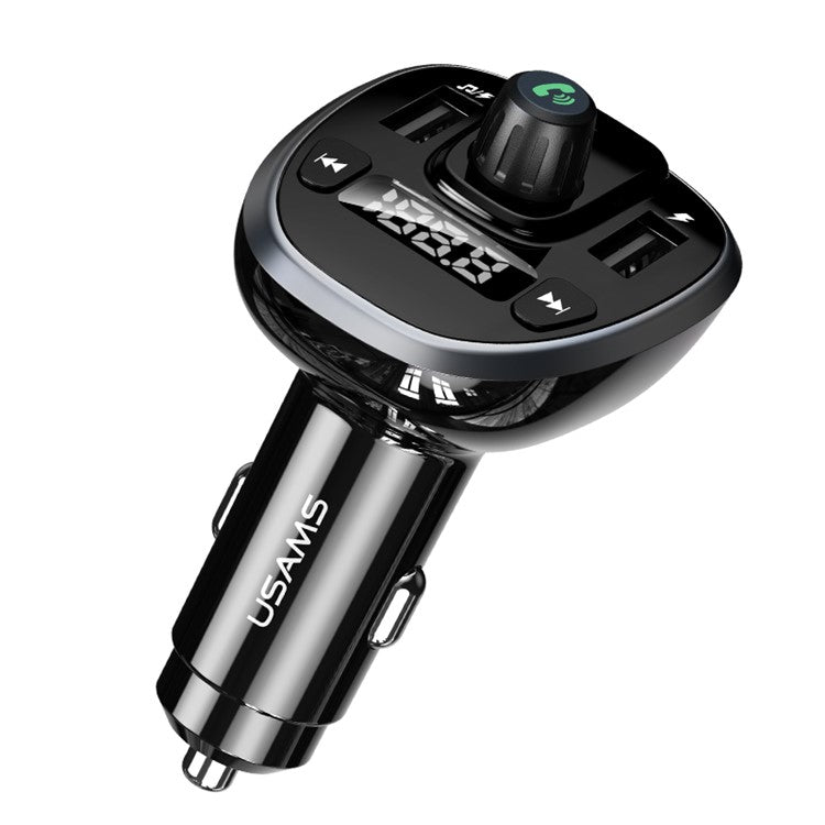 USAMS US-CC115 C21 Dual USB Port 3.4A FM Car Charger with Digital Display