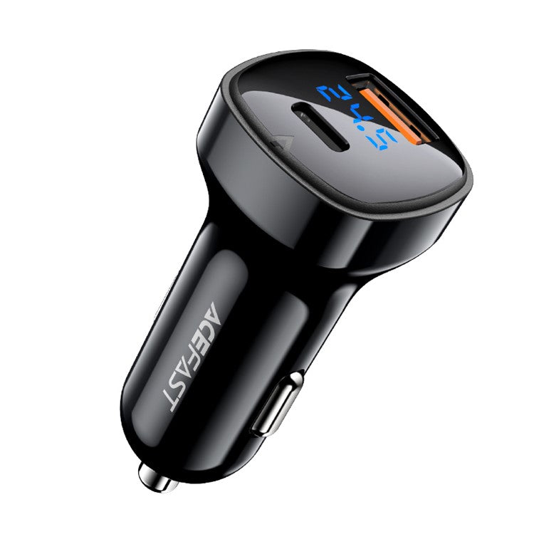 ACEFAST B4 Digital Display 66W USB-C+USB-A Dual Ports Phone Charging Car Charger