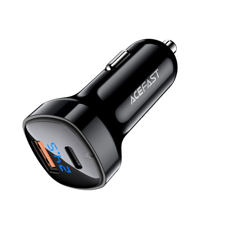 ACEFAST B4 Digital Display 66W USB-C+USB-A Dual Ports Phone Charging Car Charger