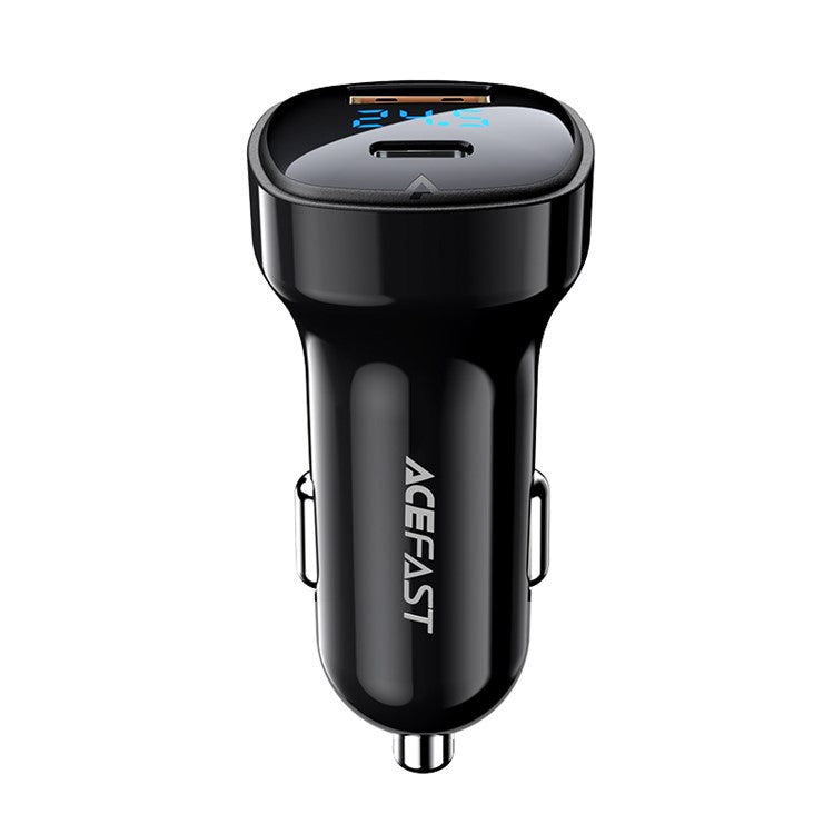 ACEFAST B4 Digital Display 66W USB-C+USB-A Dual Ports Phone Charging Car Charger