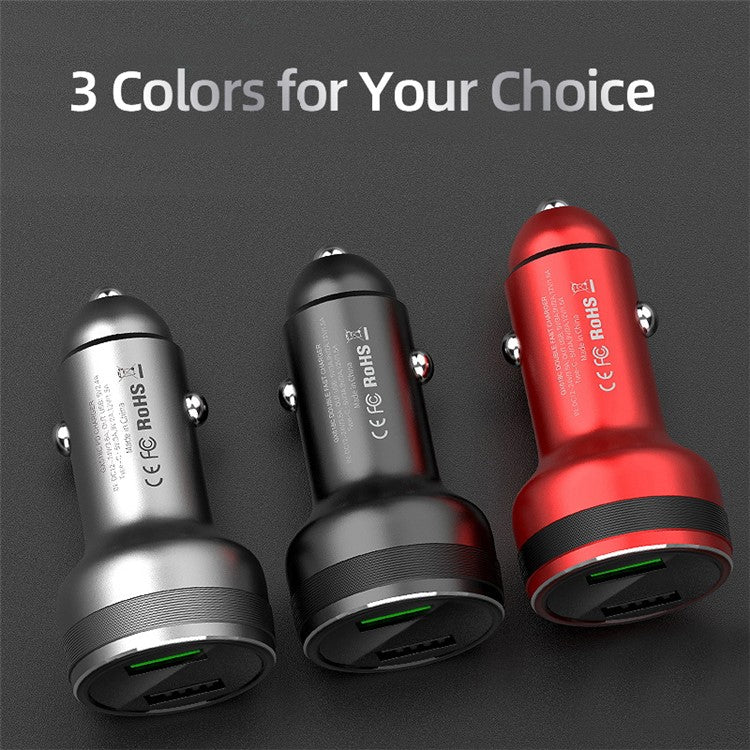 65W Dual Ports Car Charger Phone Charging Adapter for OnePlus 9R/9 Pro/8T/8 Pro/7T Pro/7/6T Warp Charge Fast Charger - Black