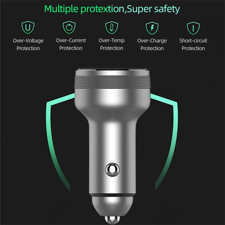 65W Dual Ports Car Charger Phone Charging Adapter for OnePlus 9R/9 Pro/8T/8 Pro/7T Pro/7/6T Warp Charge Fast Charger - Silver