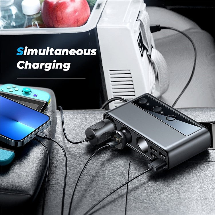 JOYROOM JR-CL06 3 Way Car Cigarette Lighter Socket Splitter PD+QC3.0 Multi-port Mobile Phone Charger