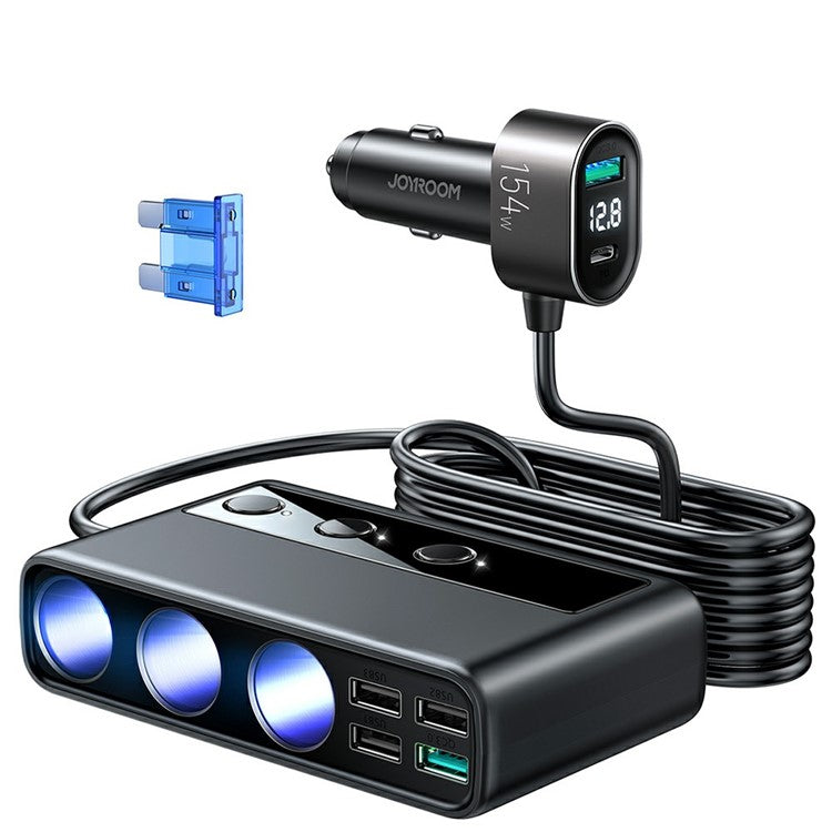 JOYROOM JR-CL06 3 Way Car Cigarette Lighter Socket Splitter PD+QC3.0 Multi-port Mobile Phone Charger