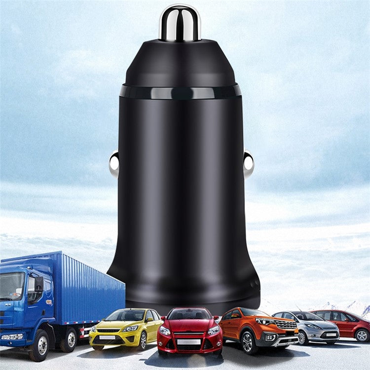 MiniPhone Type-C+USB Car Charger Adapter - 20W PD 3.0 Mini Phone Charger Fast Car Charger - Black