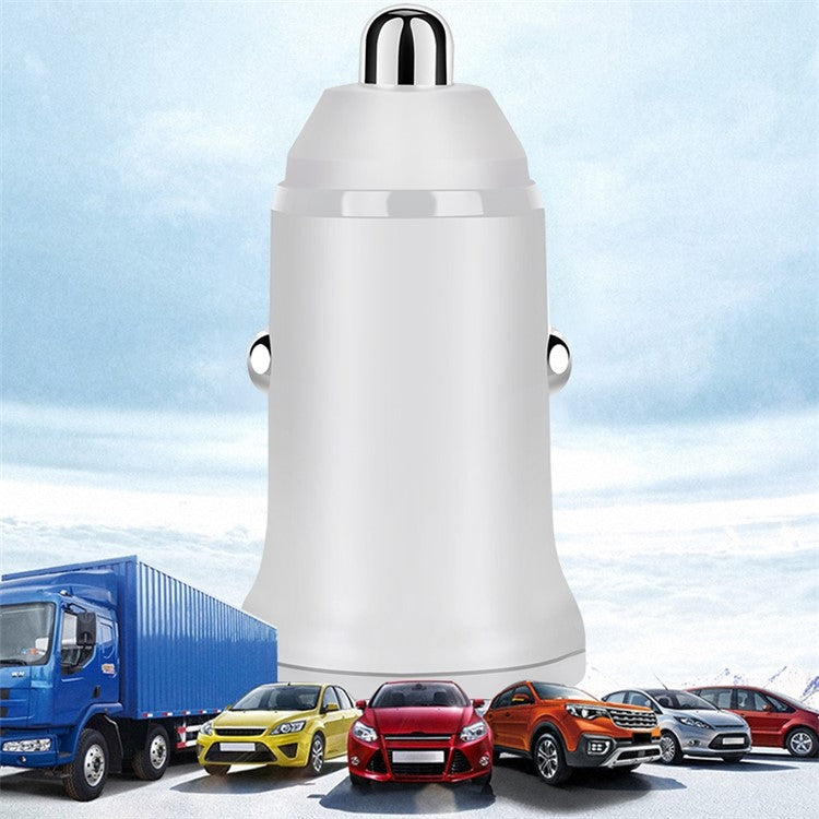 MiniPhone Type-C+USB Car Charger Adapter - 20W PD 3.0 Mini Phone Charger Fast Car Charger - White