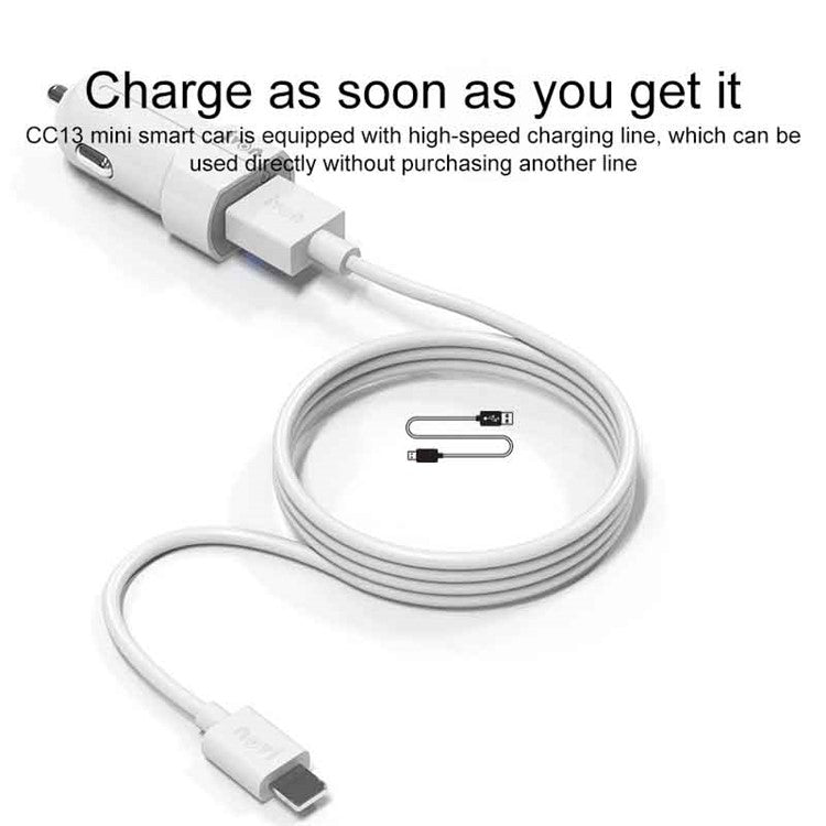 IVON CC13 QC 3.0 Fast Charging Car Charger Cigarette Lighter with LED Indicator Light