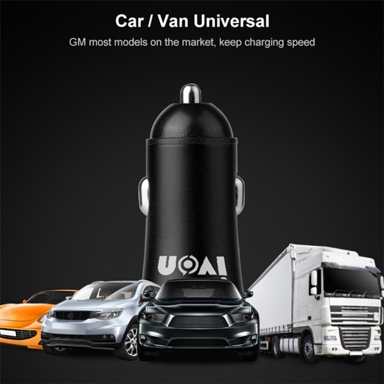 IVON CC26 5V 2.1A Dual USB Ports Fast Charger Car Charger for Cell Phone Camera Tablets Laptops and More - Grey