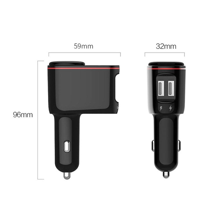 LOHEE S-06A Dual USB Car Charger Voltage Detection Cigarette Lighter Socket Charge Adapter