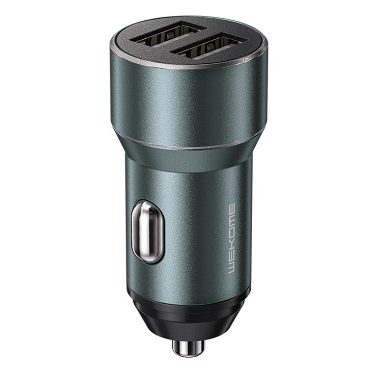 WEKOME WP-C36 Dual USB Car Charger Metal Shell 3.1A High Current Adapter for 12-24V Vehicles - Tarnish