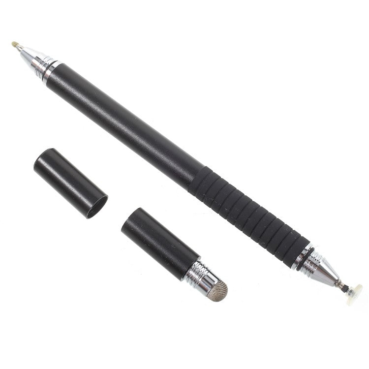 3-in-1 Touch Screen Stylus Pen + Drawing Pen + Ball Point Pen for iPhone iPad Samsung etc. - Black