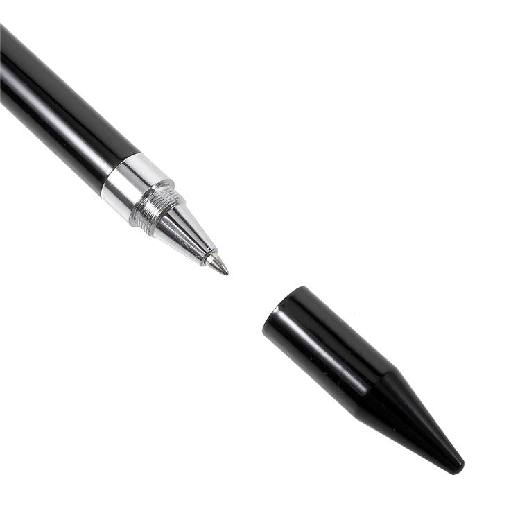 2 in 1 Muto-Function Stylus Pen with Ball Point Pen Feature for iPhone Samsung Sony etc. - Black