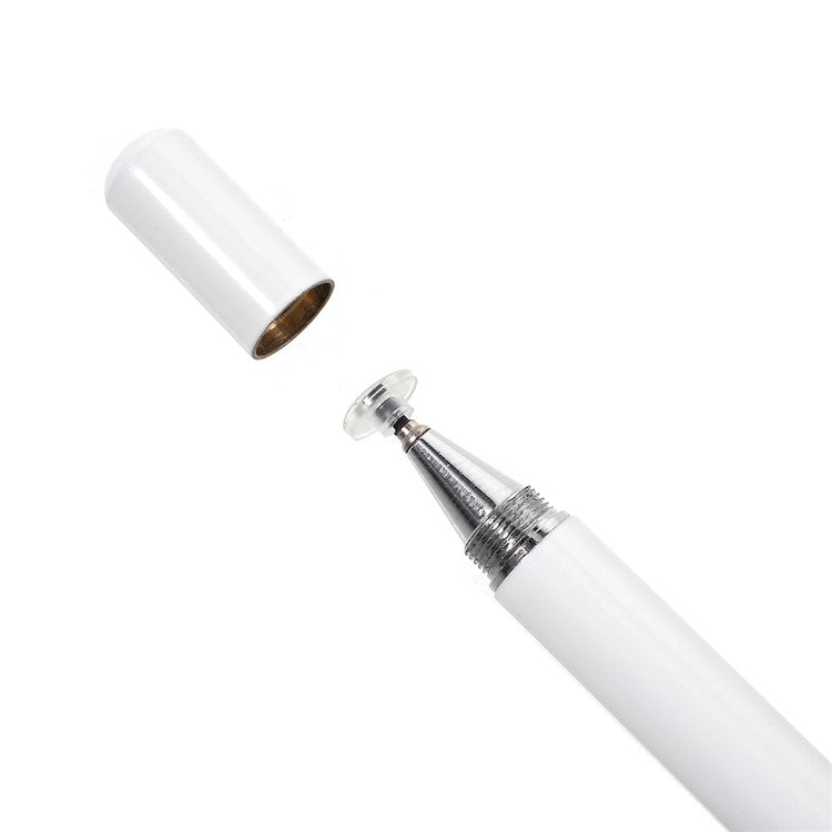 2 in 1 Muto-Function Stylus Pen with Ball Point Pen Feature for iPhone Samsung Sony etc. - White