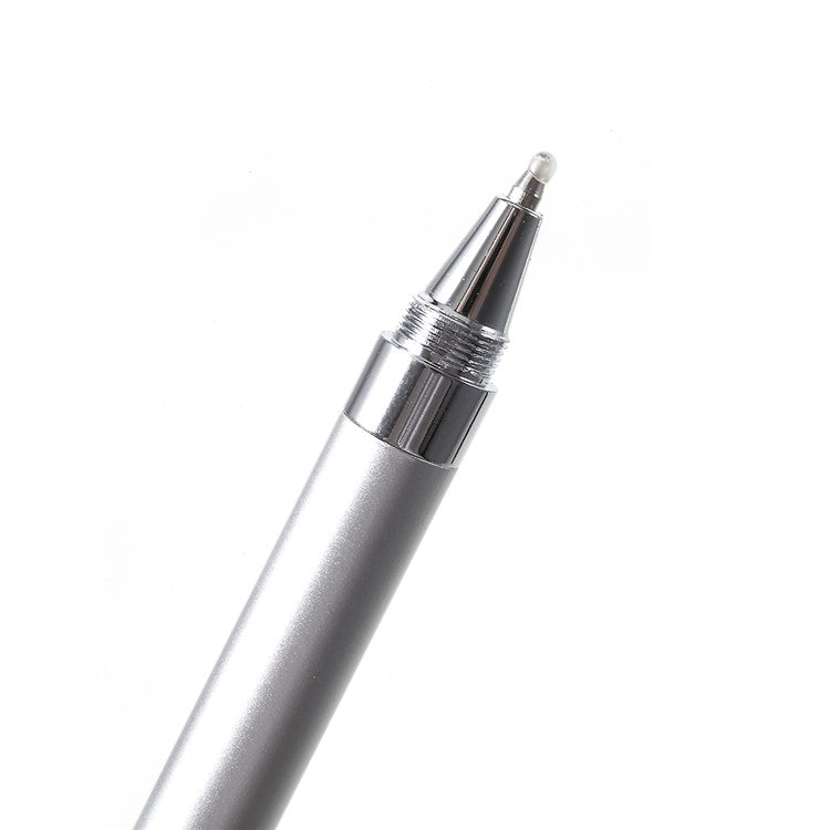 2 in 1 Muto-Function Stylus Pen with Ball Point Pen Feature for iPhone Samsung Sony etc. - Grey