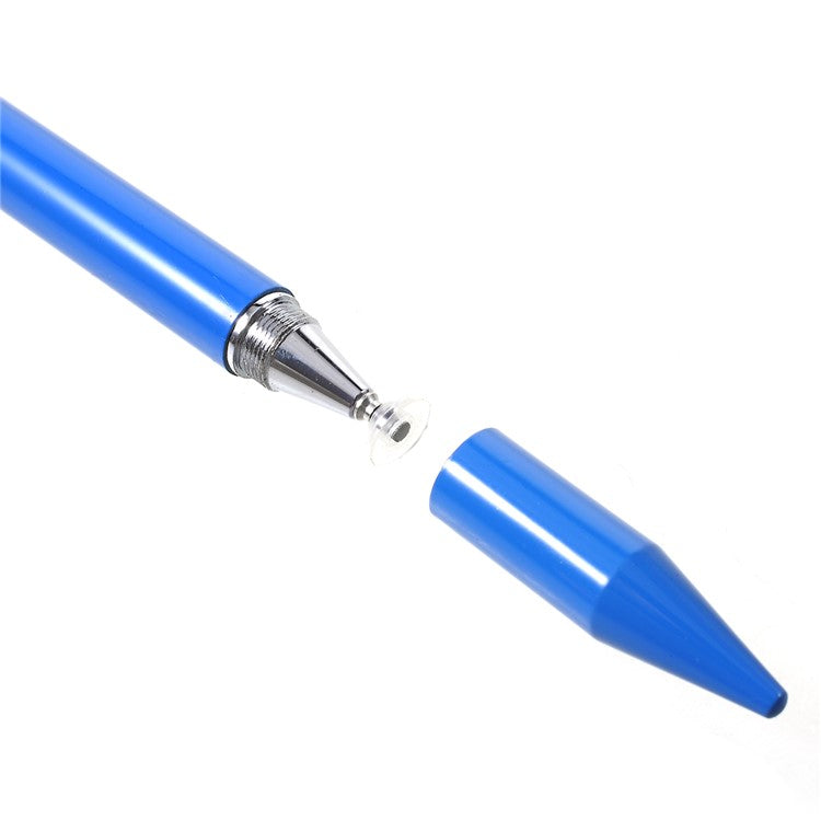 2 in 1 Muto-Function Stylus Pen with Ball Point Pen Feature for iPhone Samsung Sony etc. - Blue